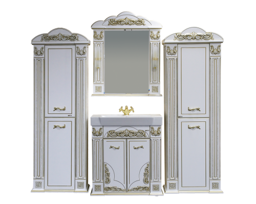 Шкаф - пенал Misty Барокко 60 пенал L белый Л-Бар05060-013Л