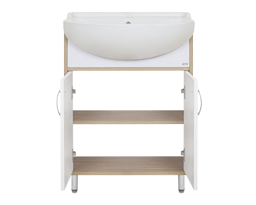 Тумба под раковину Misty Делла - 60 напольная прямая (ЛДСП / Белая) Э-Дел-07060-011922дП