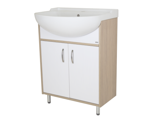 Тумба под раковину Misty Делла - 60 напольная прямая (ЛДСП / Белая) Э-Дел-07060-011922дП