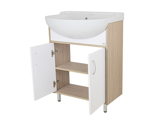 Тумба под раковину Misty Делла - 60 напольная прямая (ЛДСП / Белая) Э-Дел-07060-011922дП