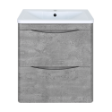 Тумба под раковину Misty Атлантик - 60 с 2 ящ. подвесная (серый камень) П-Атл-01060-501П2Я