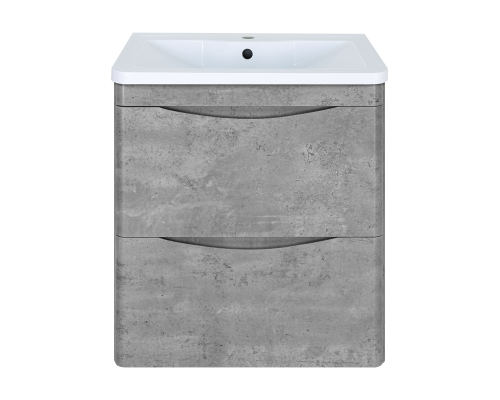 Тумба под раковину Misty Атлантик - 60 с 2 ящ. подвесная (серый камень) П-Атл-01060-501П2Я