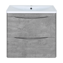 Тумба под раковину Misty Атлантик - 70 с 2 ящ. подвесная (серый камень) П-Атл-01070-501П2Я