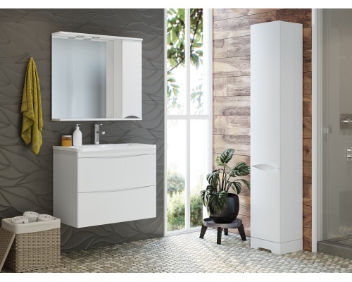 Тумба под раковину Misty Атлантик - 80 с 2 ящ. подвесная (белая) П-Атл-01080-011П2Я