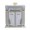 Тумба под раковину Misty Барокко 80 белая патина Л-Бар01080-013Пр