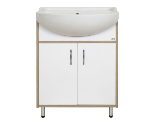 Тумба под раковину Misty Делла - 60 напольная прямая (ЛДСП / Белая) Э-Дел-07060-011922дП