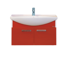 Тумба с раковиной Misty Джулия 85 тумба подвесная красная Л-Джу01085-0410По