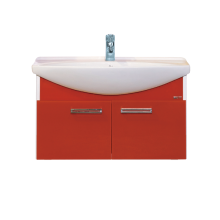 Тумба с раковиной Misty Джулия 85 тумба подвесная красная Л-Джу01085-0410По