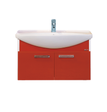 Тумба с раковиной Misty Джулия 85 тумба подвесная красная Л-Джу01085-0410По