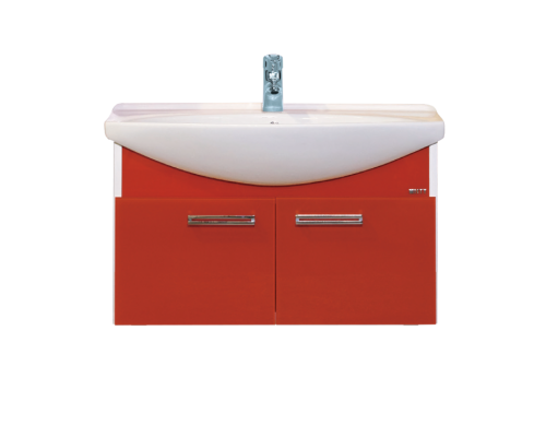 Тумба с раковиной Misty Джулия 85 тумба подвесная красная Л-Джу01085-0410По