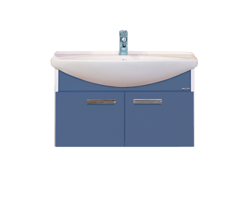 Тумба с раковиной Misty Джулия 85 тумба подвесная синяя Л-Джу01085-1110По