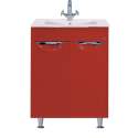 Тумба под раковину Misty Кристи 60 с Б/К красная пленка П-Кри01060-042ПрК