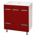 Тумба под раковину Misty Кристи -75 Тумбас 2-мя ящ. +Б/К бордовая П-Кри01075-101К2Я