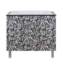 Тумба под раковину Misty Мадлен Boston 80 белая/черная П-Мдб01080-2422Я