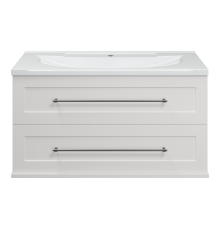 Тумба под раковину Misty Марта - 100 с 2 ящ. подвесная (белый) П-Мрт09100-011Пр