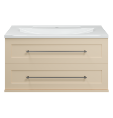Тумба под раковину Misty Марта - 100 с 2 ящ. подвесная (бежевый) П-Мрт09100-031П2Я