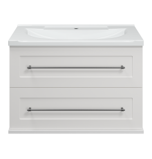 Тумба под раковину Misty Марта - 80 с 2 ящ. подвесная (белый) П-Мрт09080-011Пр