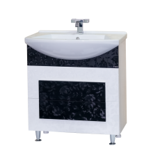Тумба под раковину Misty Марика 65 черная/белая П-Мар01065-242Пр