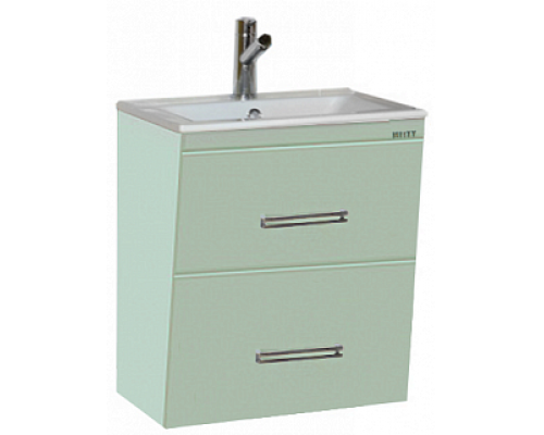 Тумба под раковину Misty Онтарио 50 с 2-мя ящиками салатовая Л-Онт01050-07ПКо2Я