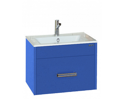 Тумба под раковину Misty Онтарио 50 тумба с 1-м ящиком синяя Л-Онт01050-11П1Я