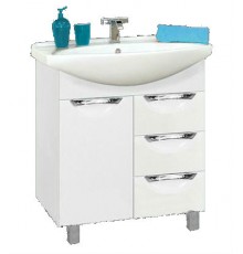 Тумба под раковину Misty Орхидея - 65 Тумба с 3 ящ. белая эмаль П-Орх01065-0113Я