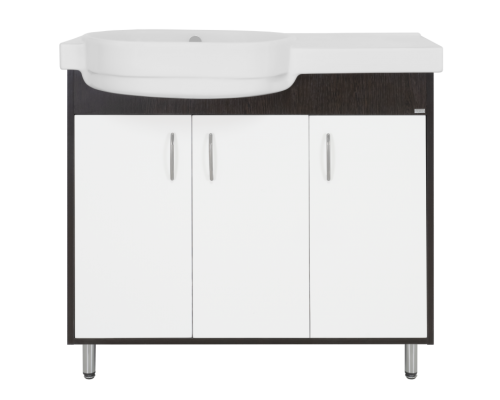 Тумба под раковину Misty Панда - 92 напольная левая венге/белый Э-Пан01092-18