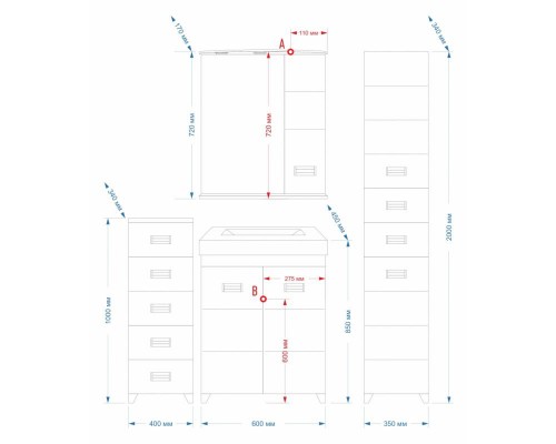 Тумба под раковину Misty Селена -60 Тумба прямая П-Сел01060-01Пр