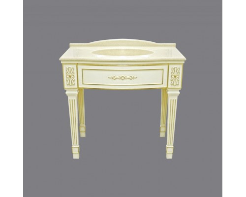 Тумба под раковину Misty Tiffany 100 белая сусальное золото Л-Тиф01100-391
