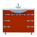 Тумба под раковину Misty Жасмин -105 Тумба 6 ящ. красная эмаль П-Жас01105-0416Я Тумба под раковину Misty Жасмин -105 Тумба 6 ящ. красная эмаль П-Жас01105-0416Я