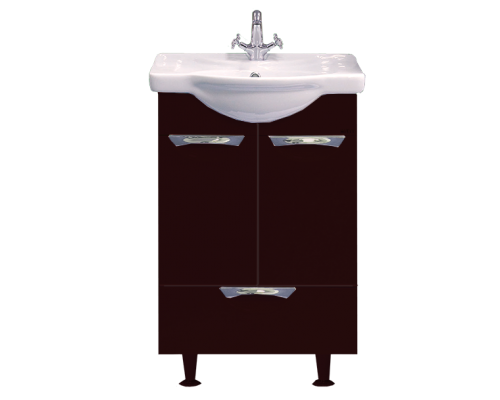 Тумба под раковину Misty Жасмин - 55 Тумба с ниж.ящ. черная пленка П-Жас01055-022Ня