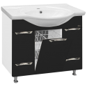 Тумба под раковину Misty Жасмин 95 с 2-мя ящиками и Б/К черная эмаль П-Жас01095-021К2Я Тумба под раковину Misty Жасмин 95 с 2-мя ящиками и Б/К черная эмаль П-Жас01095-021К2Я