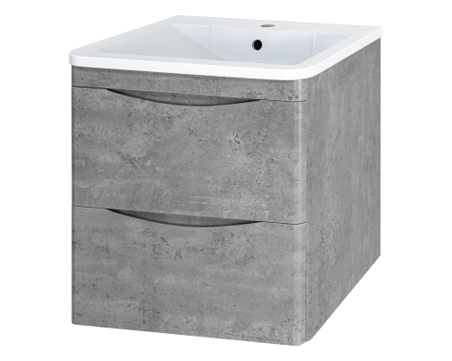 Тумба под раковину Misty Атлантик - 70 с 2 ящ. подвесная (серый камень) П-Атл-01070-501П2Я