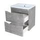 Тумба под раковину Misty Атлантик - 60 с 2 ящ. подвесная (серый камень) П-Атл-01060-501П2Я