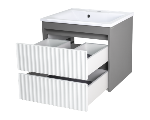 Тумба под раковину Brevita Balaton - 65 подвесная (комбинированная)