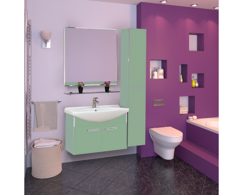 Тумба с раковиной Misty Джулия 85 тумба подвесная салатовая Л-Джу01085-0710По