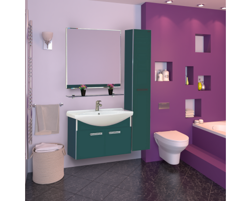 Тумба с раковиной Misty Джулия 85 тумба подвесная зеленая Л-Джу01085-0810По