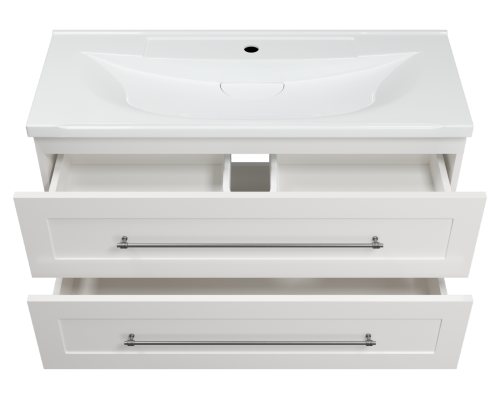Тумба под раковину Misty Марта - 100 с 2 ящ. подвесная (белый) П-Мрт09100-011Пр