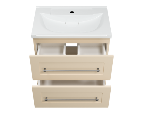 Тумба под раковину Misty Марта - 60 с 2 ящ. подвесная (бежевый) П-Мрт09060-031П2Я