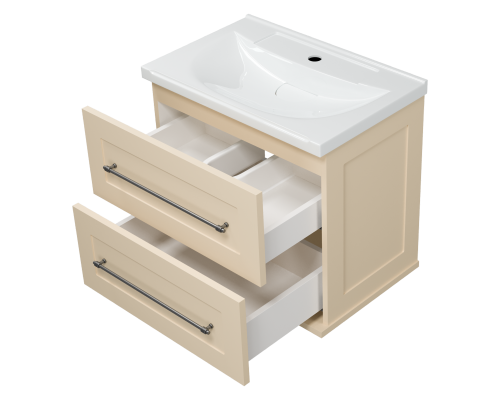 Тумба под раковину Misty Марта - 60 с 2 ящ. подвесная (бежевый) П-Мрт09060-031П2Я