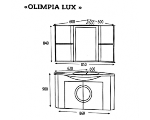 Тумба под раковину Misty Olimpia Lux 60 черная Л-Олл01060-023Уг