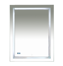 Зеркало Misty 2 Неон - Зеркало LED600х800 сенсор на зеркале + часы (двойная подсветка)