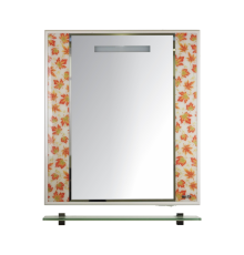 Зеркало Misty Канада - 75 Зеркало бел. с полочкой (кленовый лист) Л-Кан03075-315