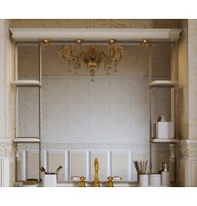 Зеркало Misty Мелиса 130 бежевое патина/глянец Л-Мел03130-033