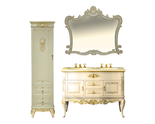 Зеркало Misty Bianco 120 бежевое сусальное золото Л-Бья02120-381