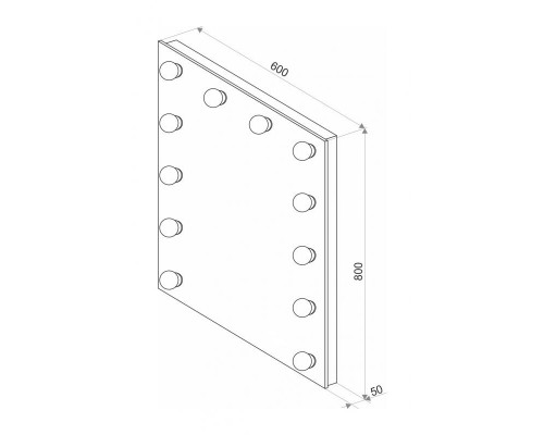 Зеркало Misty СТАЙЛ Гримерное 600*800 12 ламп ЗГП03