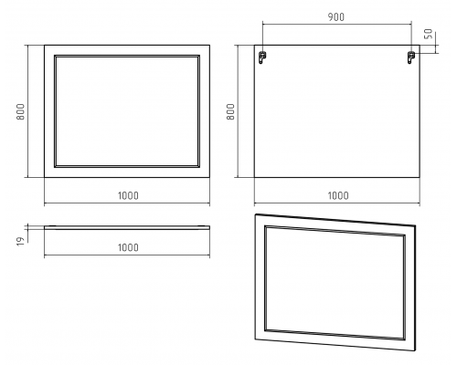 Зеркало Misty Лейла - 100 в раме белое П-Лей02100-011