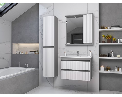 Зеркальный шкаф Brevita Balaton - 75 правый (комбинированный)