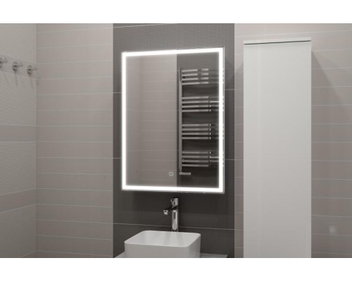 Зеркальный шкаф Misty Алюр - 600х800 правый LED с розеткой МВК005 Зеркальный шкаф Misty Алюр - 600х800 правый LED с розеткой МВК005