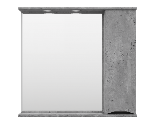 Зеркальный шкаф Misty Атлантик - 80 правый (серый камень) П-Атл-4080-050П