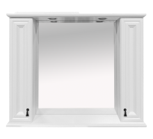 Зеркальный шкаф Misty Лувр - 105 с 2-мя шкафчиками белый П-Лвр03105-0122Ш